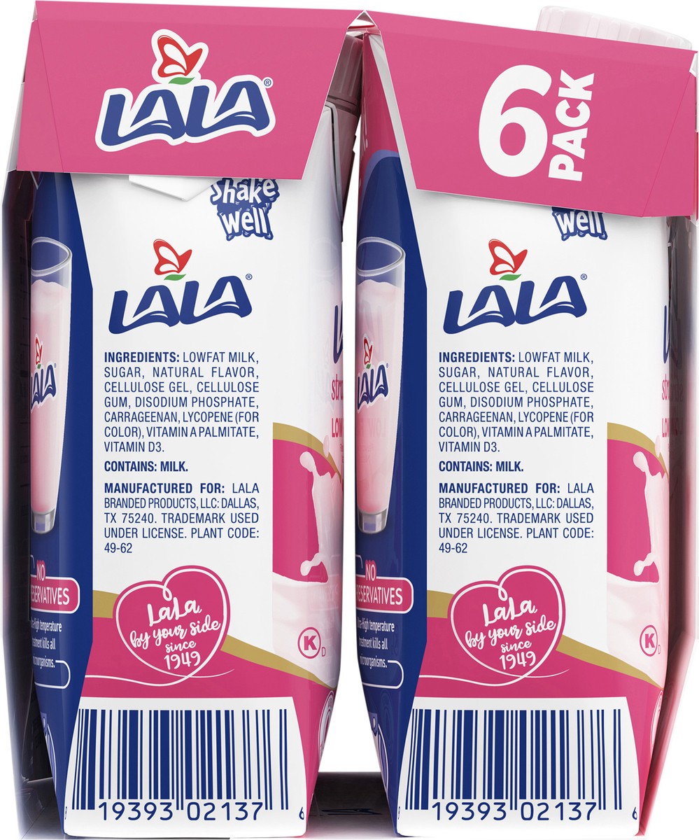slide 11 of 11, LALA Low Fat Strawberry Milk 6 ea, 6 ct
