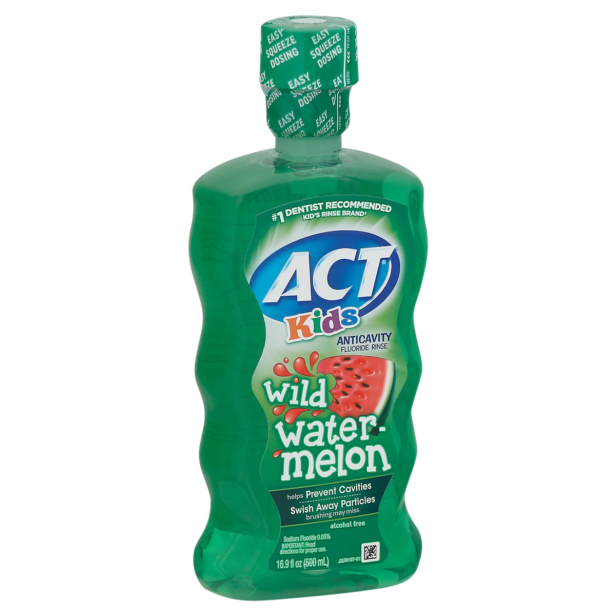 slide 2 of 10, ACT Kids Wild Watermelon Anticavity Fluoride Rinse Mouthwash, 16.9 fl oz
