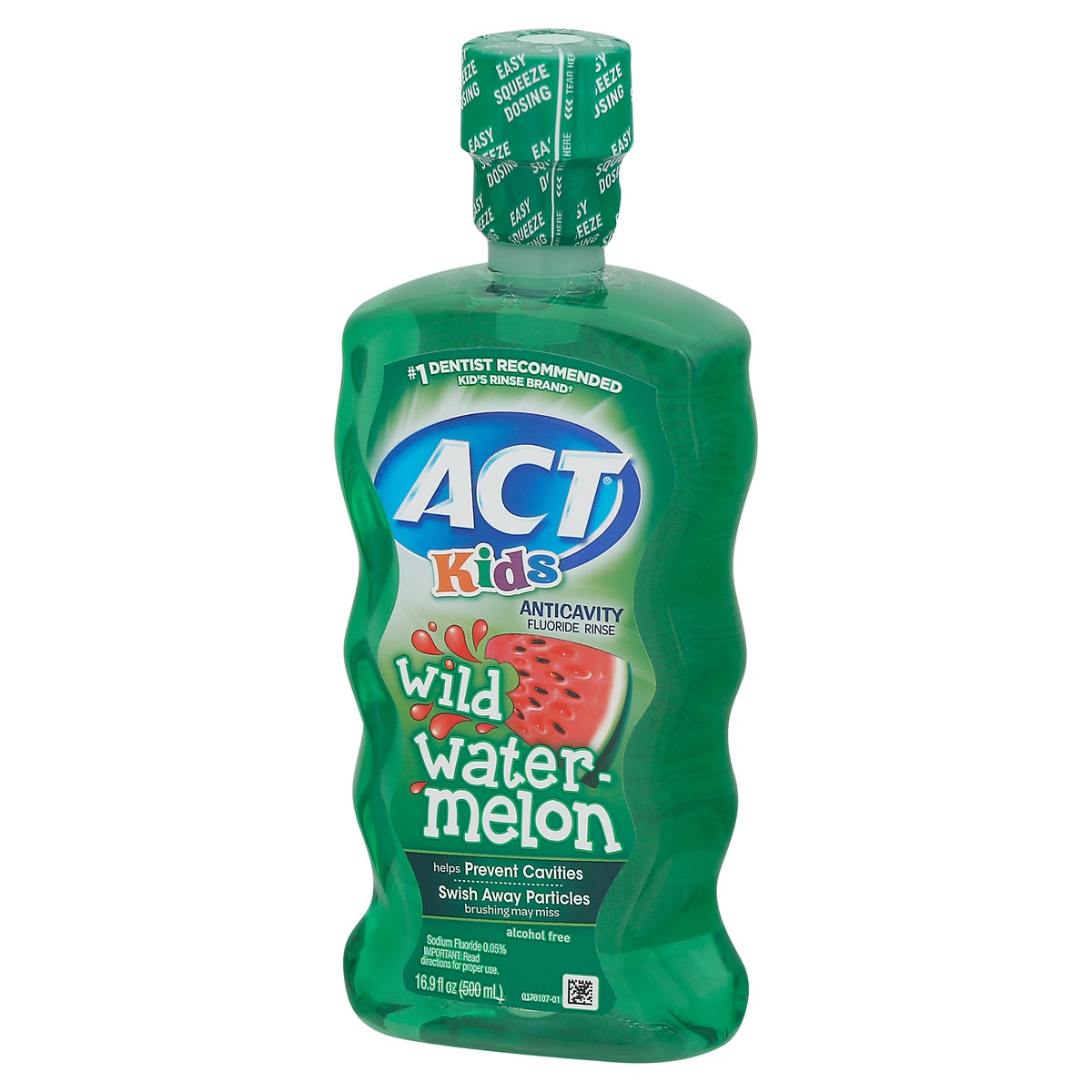 slide 3 of 10, ACT Kids Wild Watermelon Anticavity Fluoride Rinse Mouthwash, 16.9 fl oz