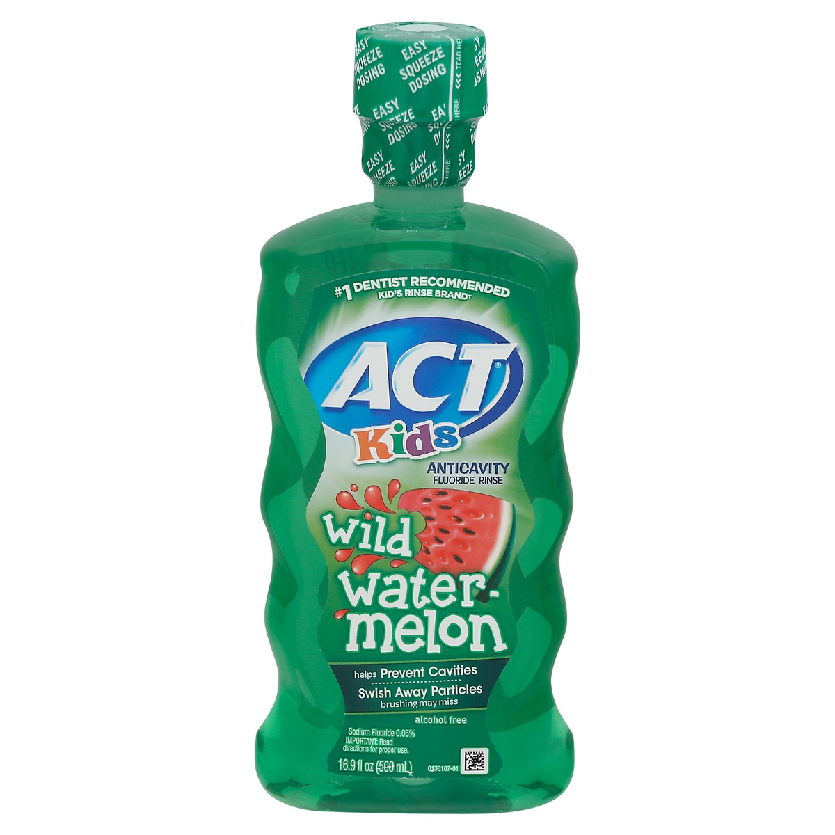 slide 10 of 10, ACT Kids Wild Watermelon Anticavity Fluoride Rinse Mouthwash, 16.9 fl oz