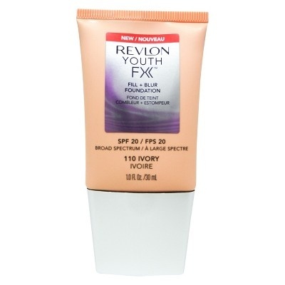 slide 1 of 1, Revlon Foundation, Fill + Blur, Ivory 110, Broad Spectrum Spf 20, 1 fl oz