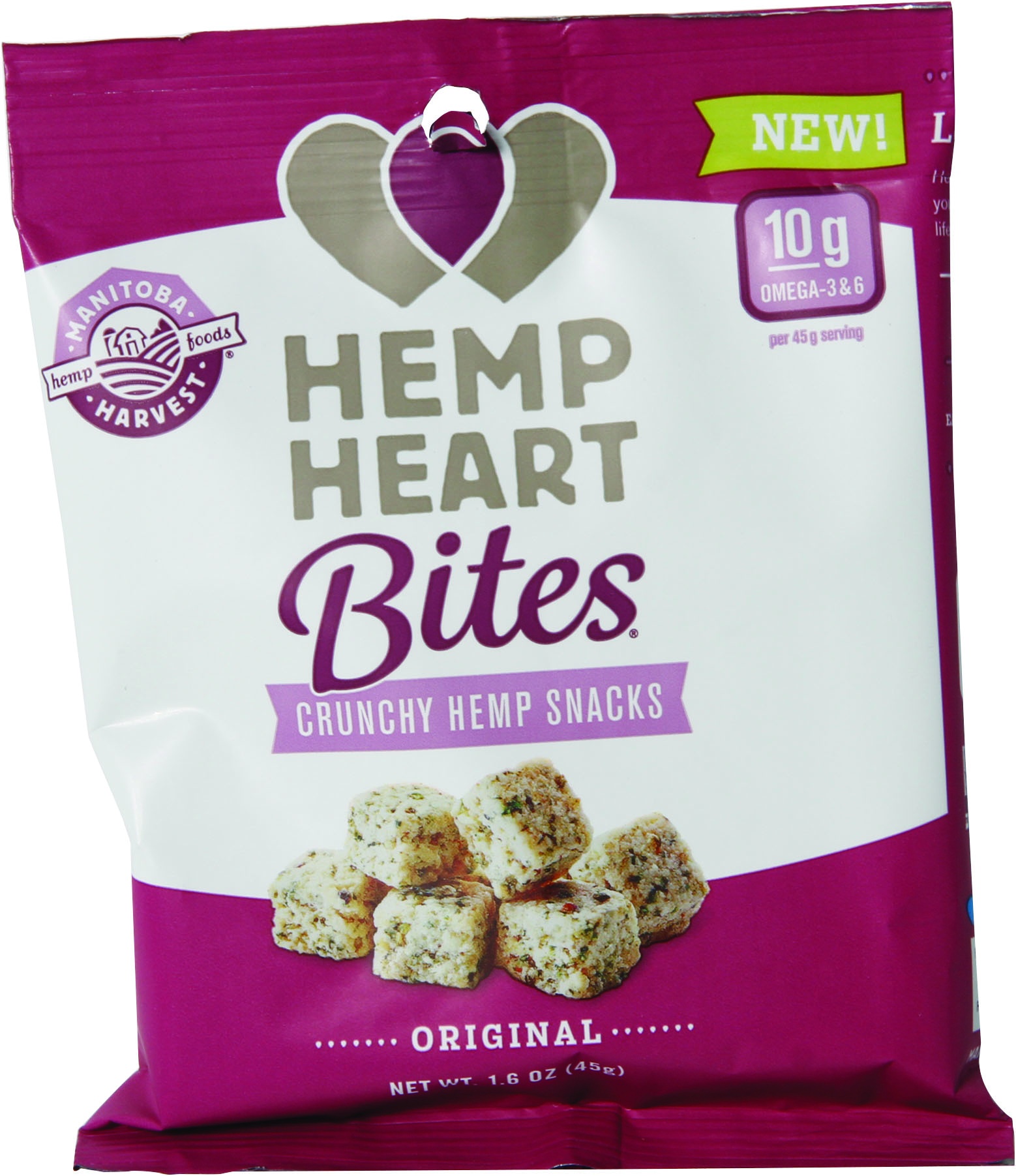 slide 1 of 1, Manitoba Harvest Hemp Heart Bites Orgnl, 1.6 oz