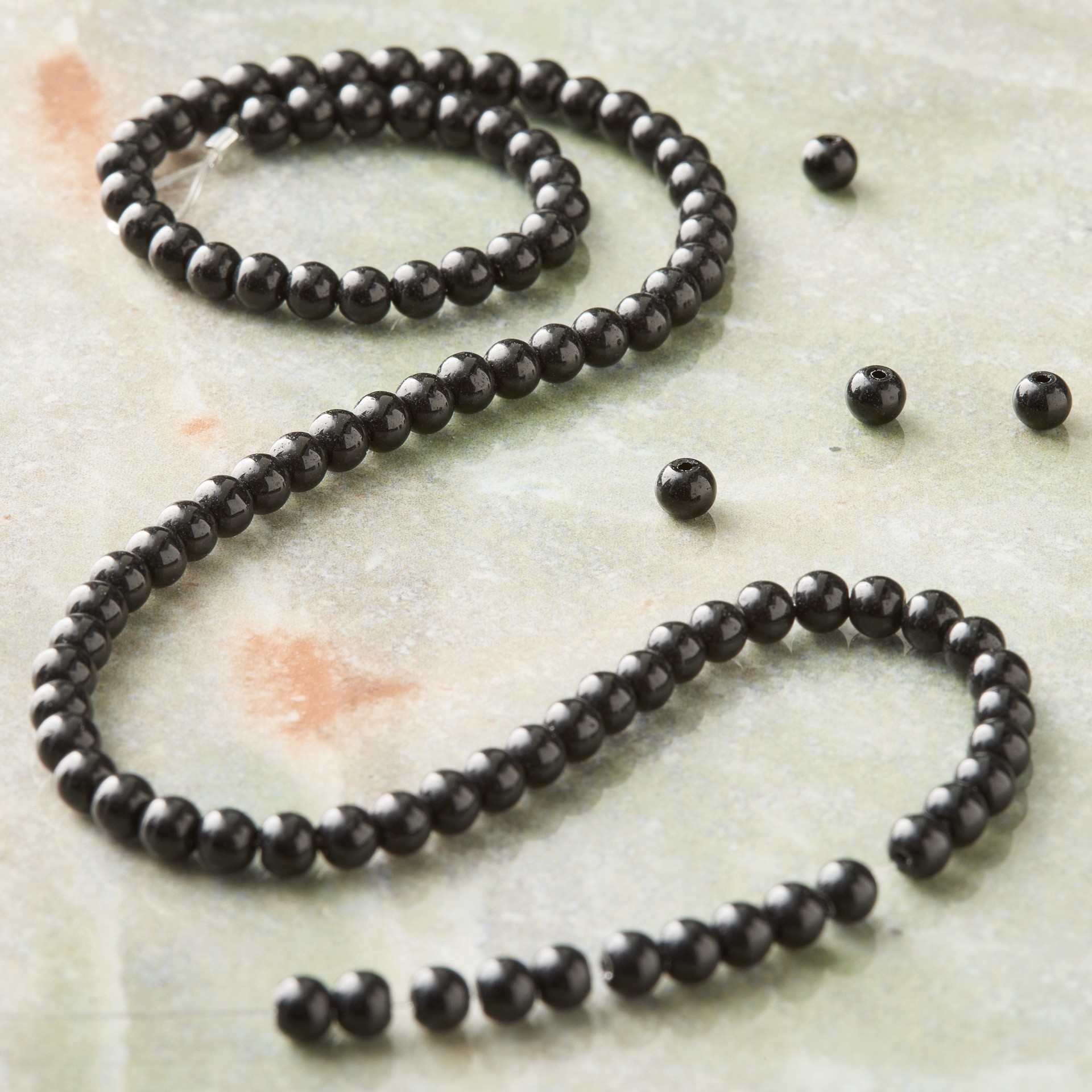 slide 2 of 3, Black Round Glass Beads, 3mm By Bead Landing, 3 mm