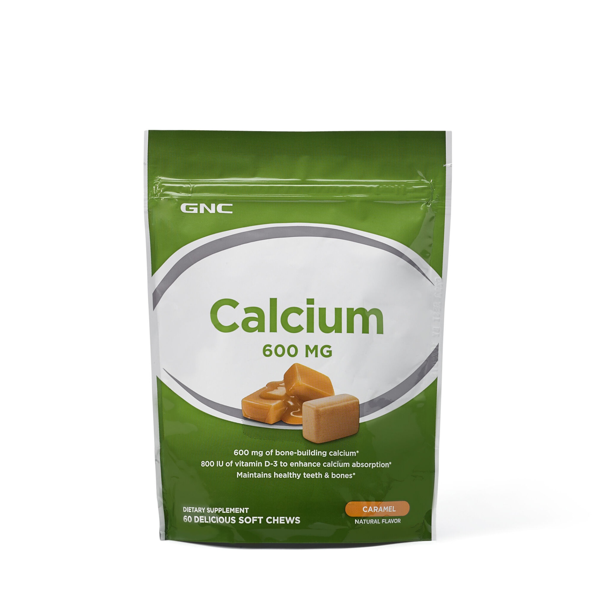 slide 1 of 1, GNC Calcium Soft Chews 600 MG - Caramel, 60 ct