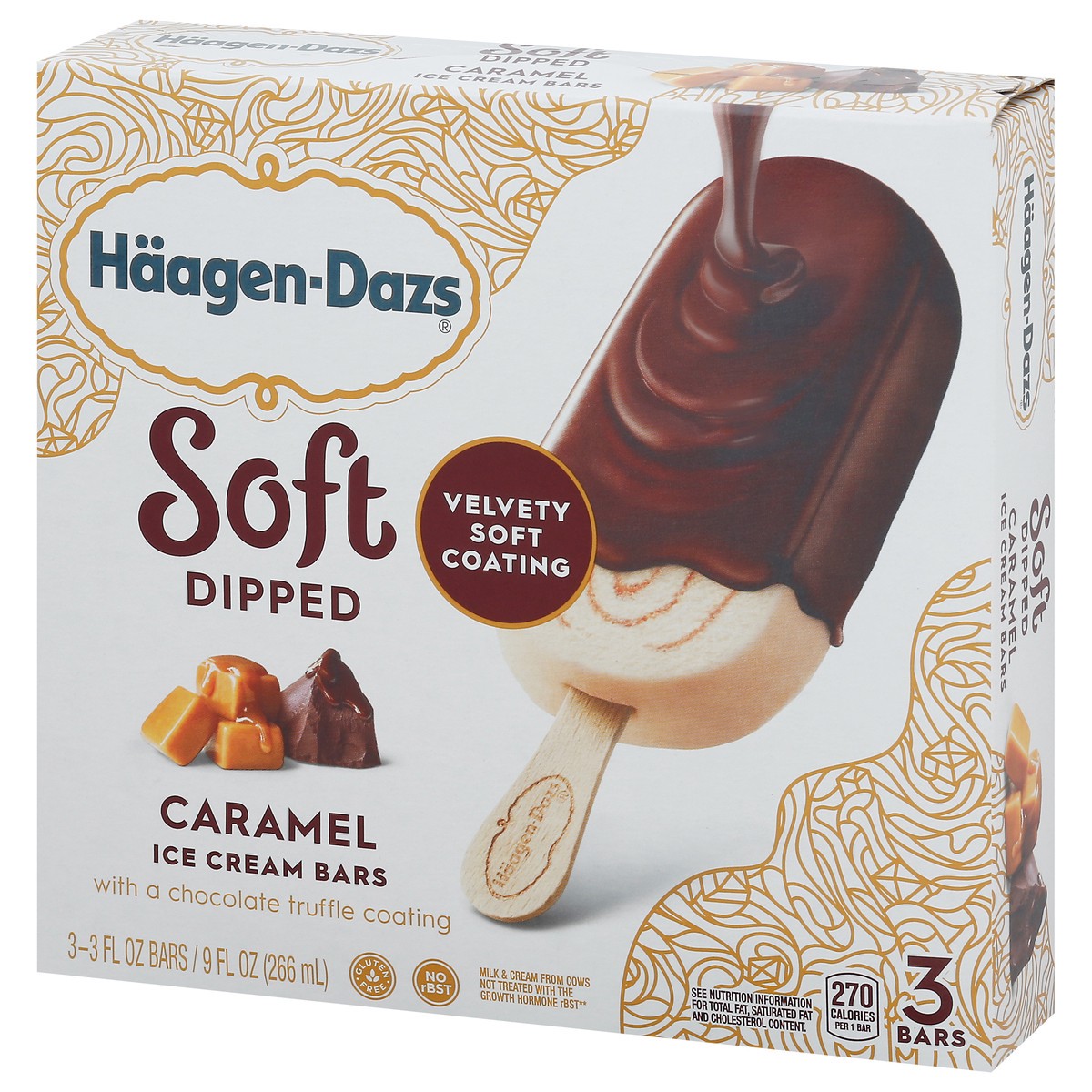 slide 14 of 14, Häagen-Dazs Soft Dipped Caramel Ice Cream Bars 3 - 3 fl oz Packs, 3 ct