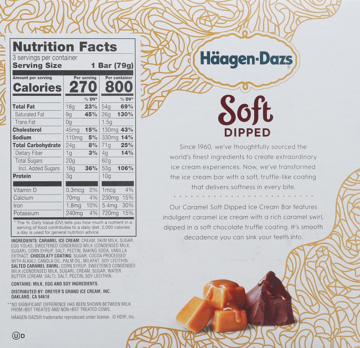 slide 4 of 14, Häagen-Dazs Soft Dipped Caramel Ice Cream Bars 3 - 3 fl oz Packs, 3 ct