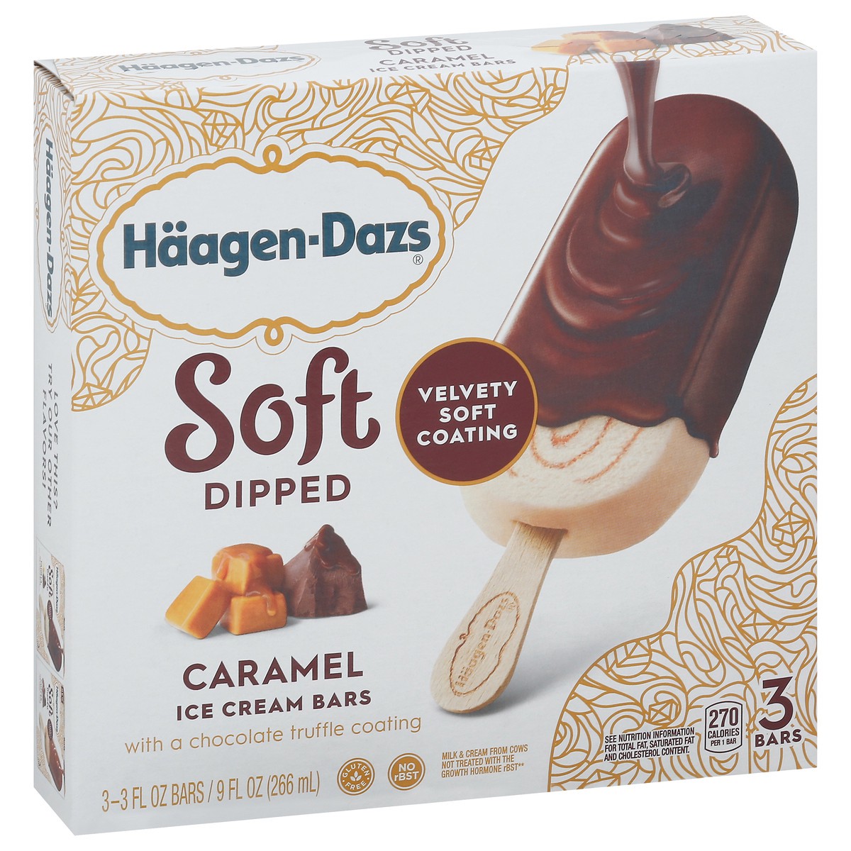 slide 6 of 14, Häagen-Dazs Soft Dipped Caramel Ice Cream Bars 3 - 3 fl oz Packs, 3 ct
