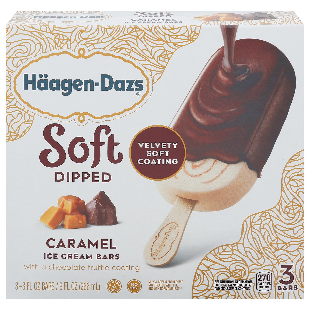 slide 1 of 14, Häagen-Dazs Soft Dipped Caramel Ice Cream Bars 3 - 3 fl oz Packs, 3 ct