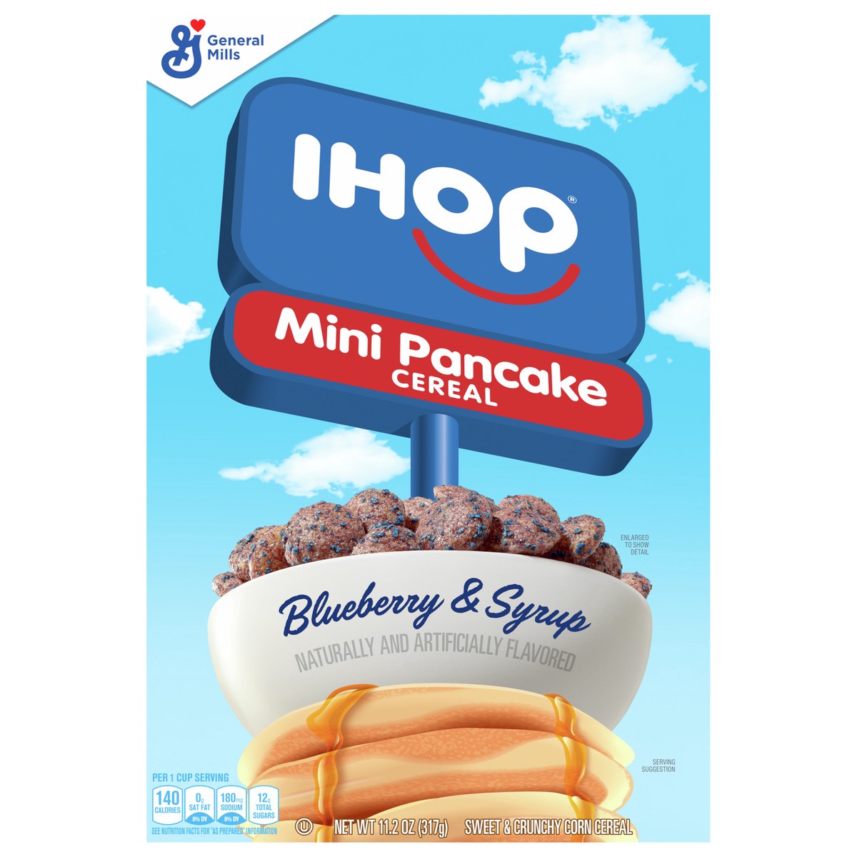 slide 1 of 1, IHOP General Mills IHOP Blueberry and Syrup Mini Pancake Breakfast Cereal, 11.2 oz, 11.2 oz