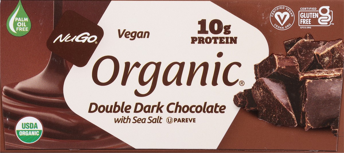 slide 4 of 9, NuGo Organic Double Dark Chocolate Protein Bar with Sea Salt 12 - 1.76 oz Bars, 12 ct