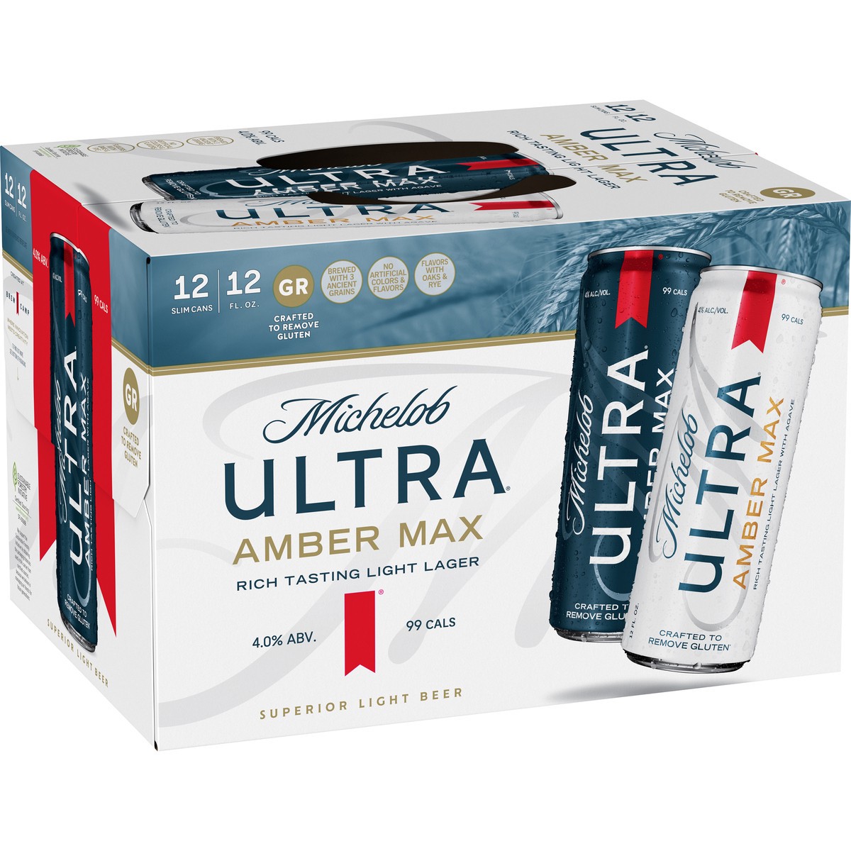 slide 1 of 3, Michelob Amber Max Light Beer, 12 Pack 12 fl. oz. Cans, 4% ABV, 12 ct; 12 oz