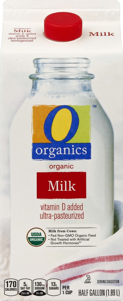 slide 5 of 6, O Organics Organic Whole Milk - Half Gallon, 1/2 gal