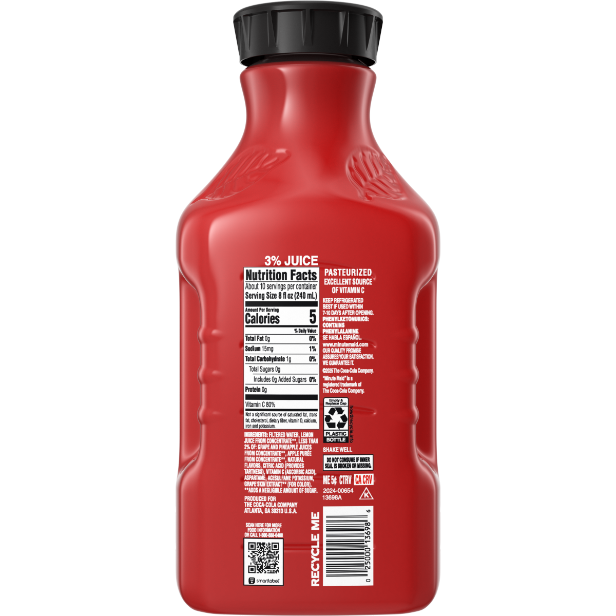 slide 4 of 5, Minute Maid Zero Sugar Fruit Punch Bottle, 76 fl oz, 76 fl oz