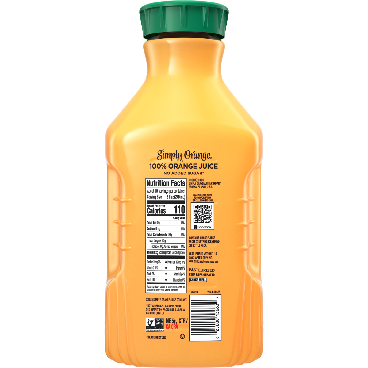 slide 4 of 4, Simply Orange Pulp Free Juice Bottle, 76 fl oz, 76 fl oz
