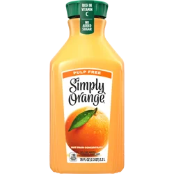 Simply Orange Pulp Free Juice Bottle, 76 fl oz