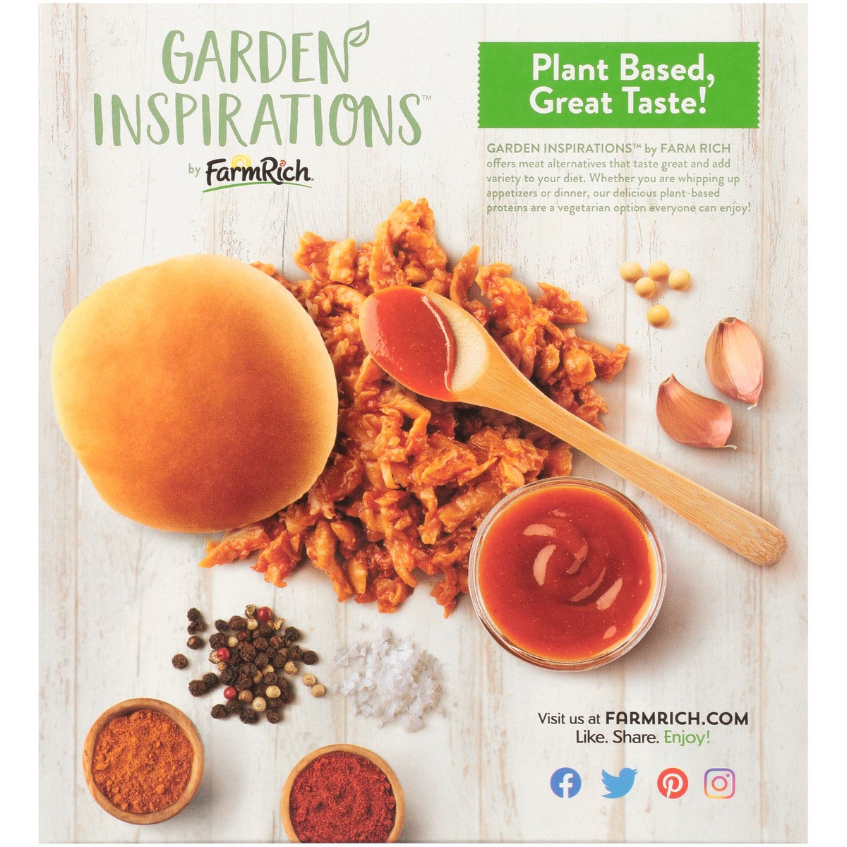 slide 5 of 9, Garden Inspirations by Farm Rich Plant Based BBQ Sliders 6 ct Box, 6 ct; 2.45 oz