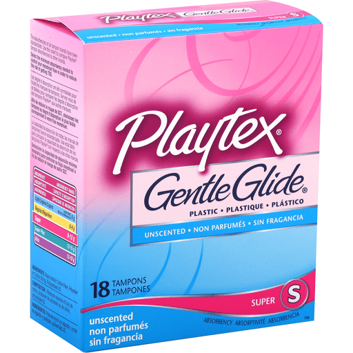 slide 2 of 2, Playtex Super Absorbency Gentle Glide Fresh Scent Tampons, 18 ct