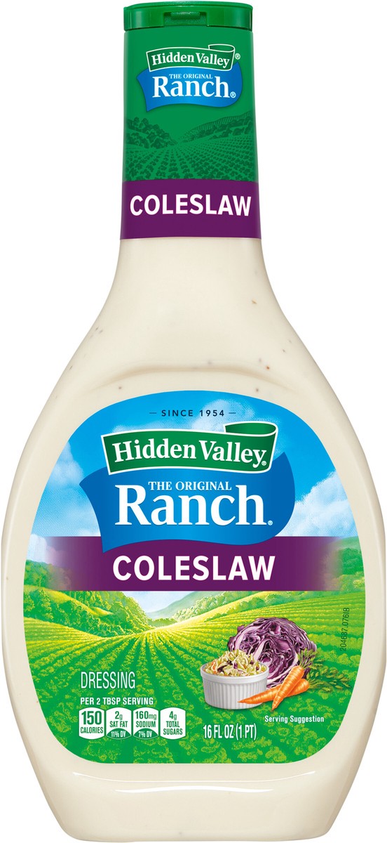 slide 2 of 9, Hidden Valley Coleslaw Salad Dressing & Topping, Gluten Free - 16 Ounce Bottle, 