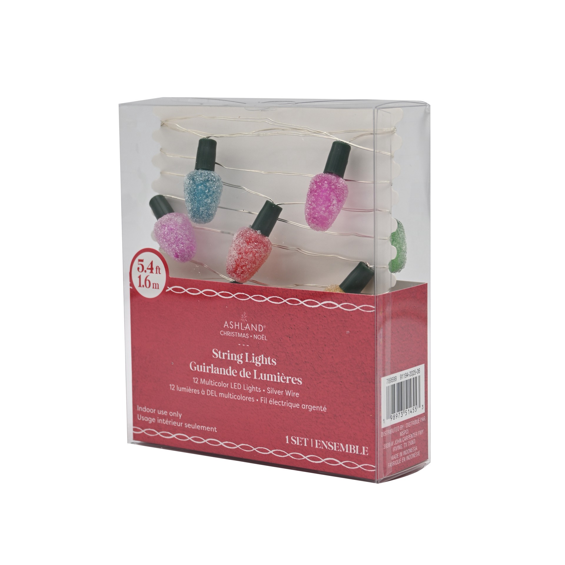 slide 2 of 3, 12ct. Multicolor Led Sugared Bulb String Lights On Silver Wire By Ashland, 12 ct