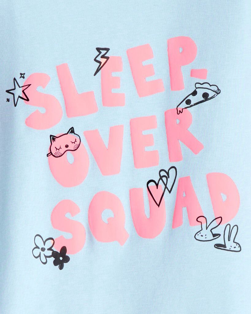 slide 3 of 3, Carter's Carters Girls 100% Cotton Snug Fit 4-Piece Pajamas - Blue/White Blue/White 10, 4 pc