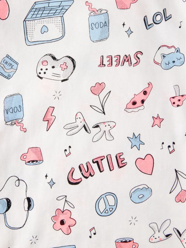 slide 2 of 3, Carter's Carters Girls 100% Cotton Snug Fit 4-Piece Pajamas - Blue/White Blue/White 10, 4 pc