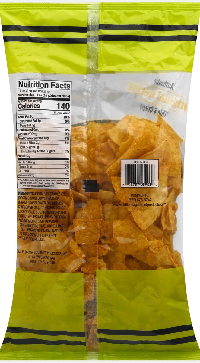 slide 6 of 9, Old Florida Gourmet Products Thin & Crispy Lime Sensation Tortilla Chips 11 oz, 11 oz