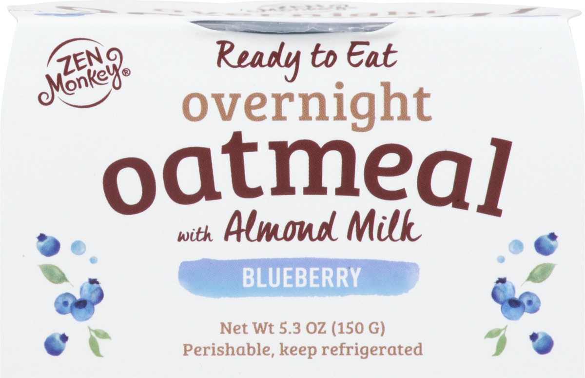 slide 3 of 12, Zen Monkey Overnight Blueberry Oatmeal with Almond Milk 5.3 oz, 5.3 oz