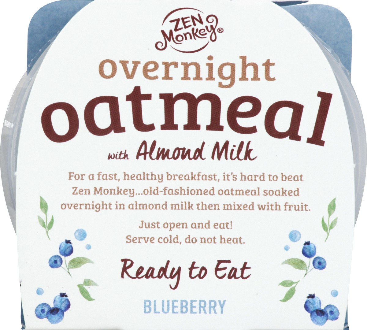 slide 12 of 12, Zen Monkey Overnight Blueberry Oatmeal with Almond Milk 5.3 oz, 5.3 oz