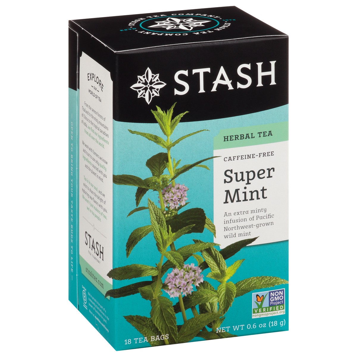 slide 2 of 9, Stash Caffeine-Free Tea Bags Super Mint Herbal Tea 18 ea, 18 ct