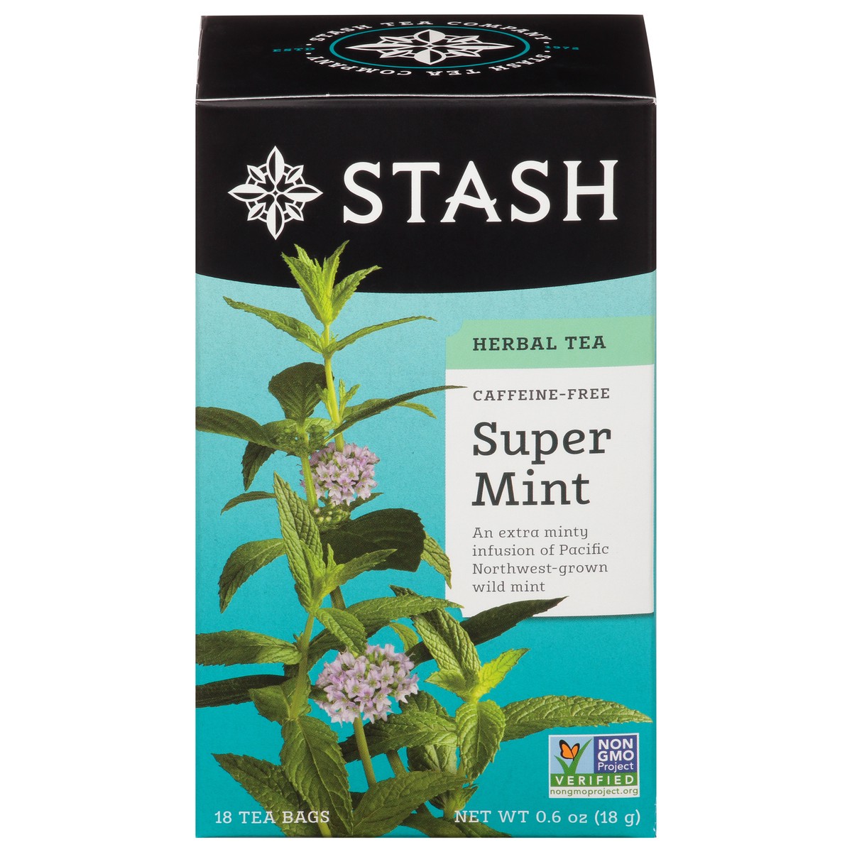 slide 1 of 9, Stash Caffeine-Free Tea Bags Super Mint Herbal Tea 18 ea, 18 ct