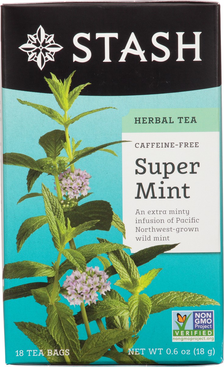 slide 6 of 9, Stash Caffeine-Free Tea Bags Super Mint Herbal Tea 18 ea, 18 ct