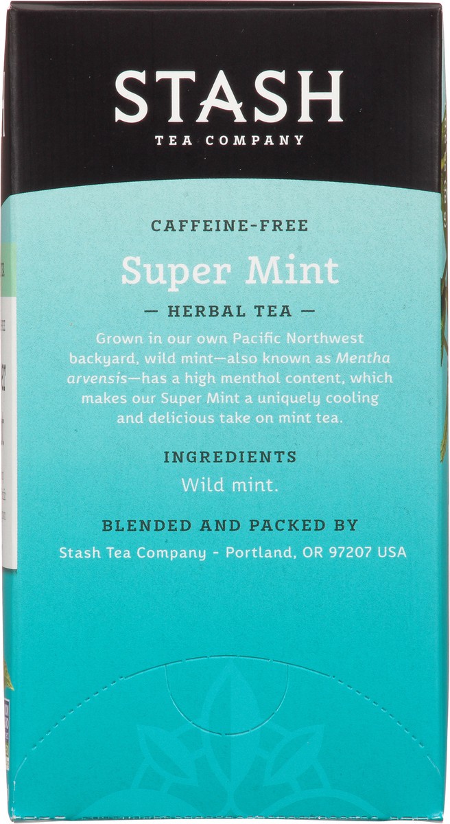 slide 8 of 9, Stash Caffeine-Free Tea Bags Super Mint Herbal Tea 18 ea, 18 ct