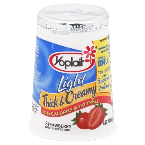 slide 1 of 1, Yoplait Light Thick & Creamy Strawberry Fat Free Yogurt Cup, 6 oz