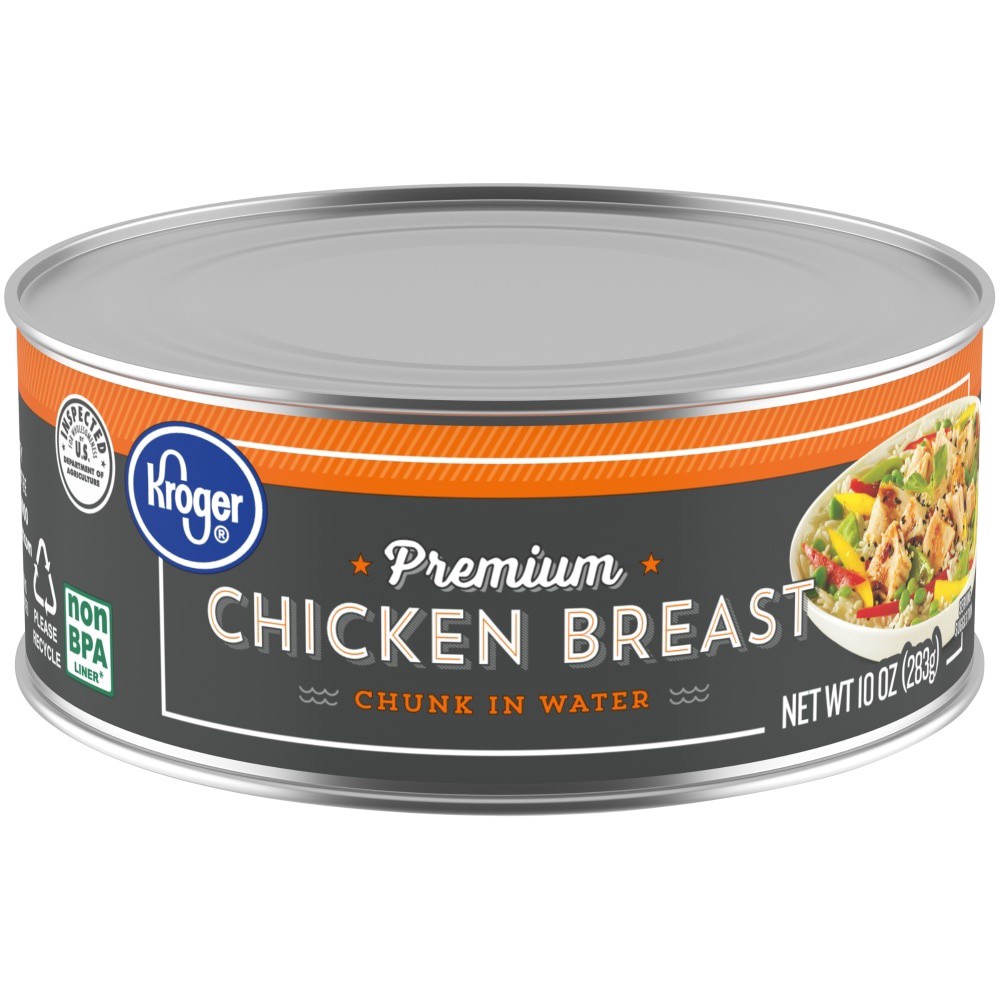 slide 1 of 4, Kroger Premium Chicken Breast Chunk In Water, 10 oz