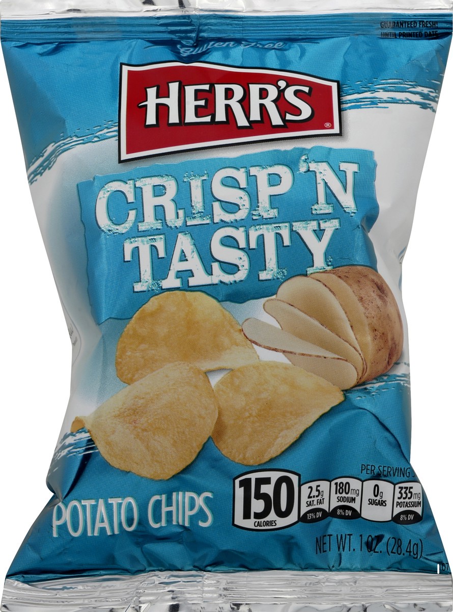 slide 1 of 10, Herr's Crisp'n Tasty Potato Chips 1 oz, 1 oz