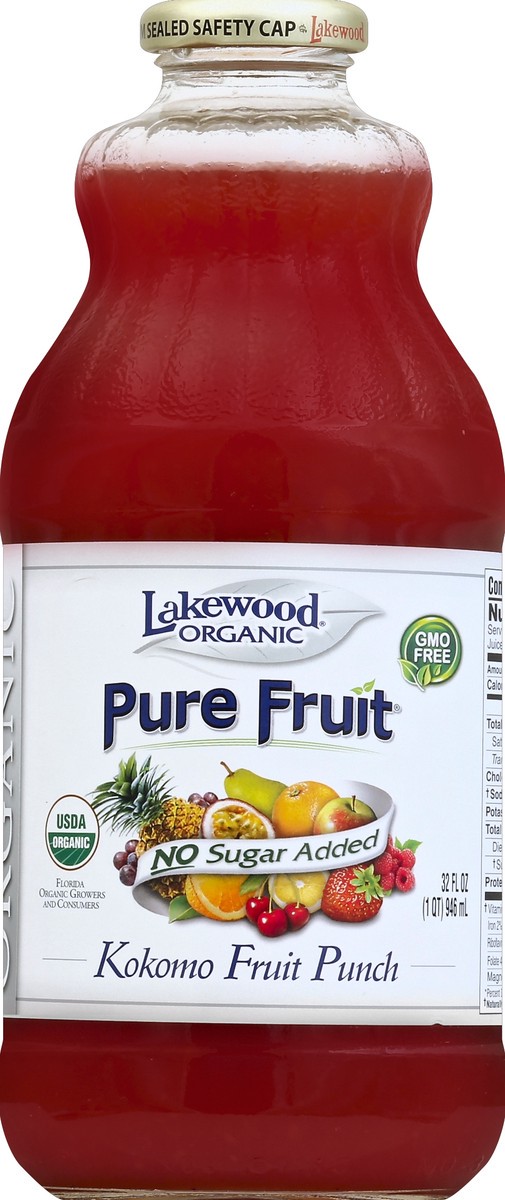 slide 4 of 4, Lakewood Organic Pure Fruit Juice Kokomo Fruit Punch, 32 fl oz