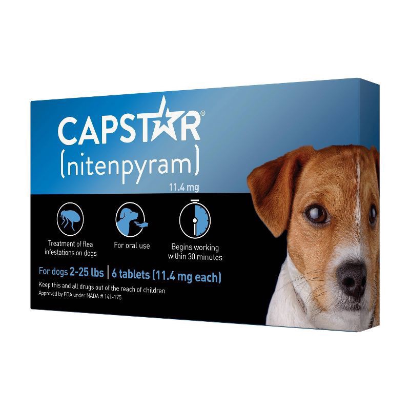 slide 6 of 9, Capstar Flea Tabs Dog 2-25LB 6CT, 6 ct