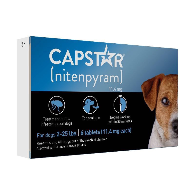 slide 9 of 9, Capstar Flea Tabs Dog 2-25LB 6CT, 6 ct