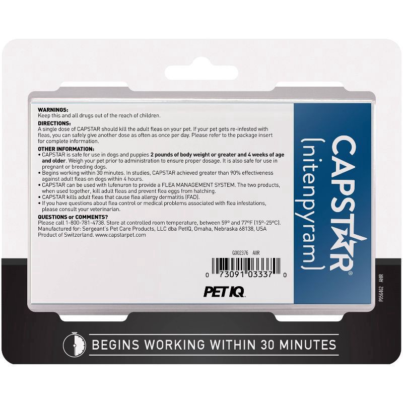 slide 8 of 9, Capstar Flea Tabs Dog 2-25LB 6CT, 6 ct