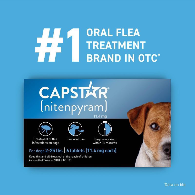 slide 7 of 9, Capstar Flea Tabs Dog 2-25LB 6CT, 6 ct