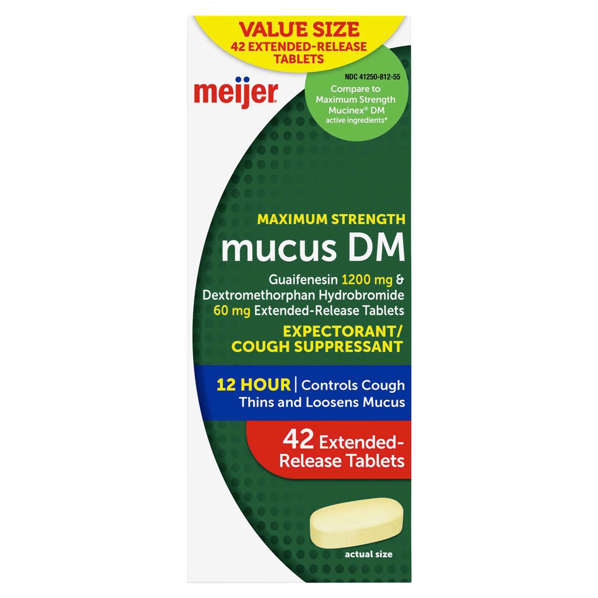 slide 1 of 29, Meijer Maximum Strength Mucus DM, Expectorant and Cough Suppressant Tablets, 42 ct