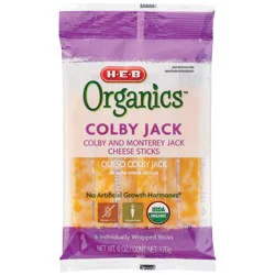 H-E-B Organics Colby Jack Cheese Sticks, 6 ct