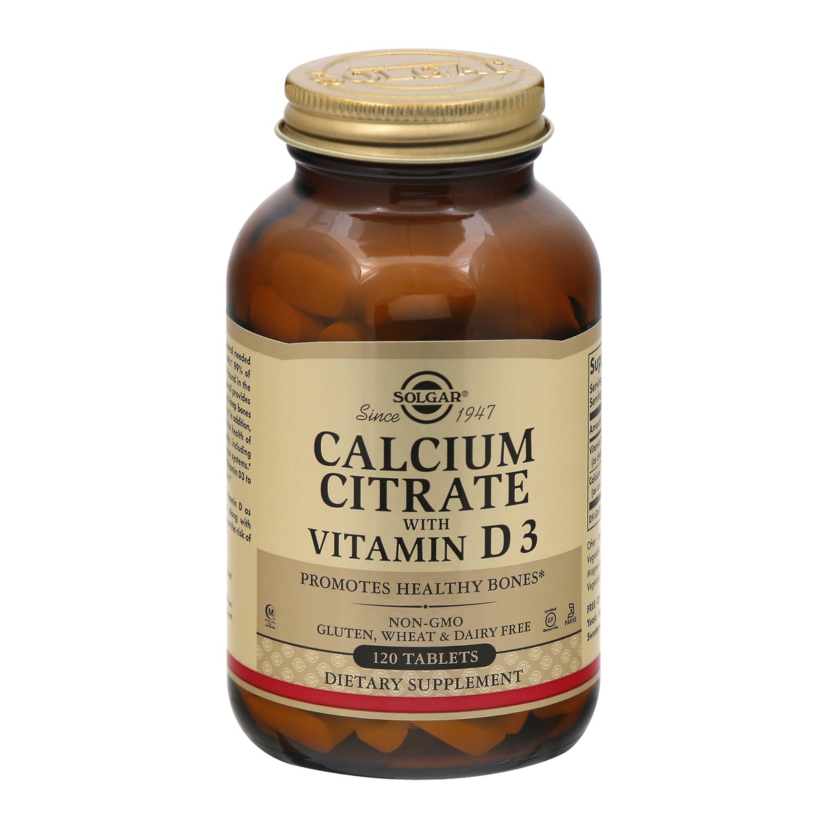 slide 1 of 1, Solgar Calcium Citrate With Vitamin D3 Tablets, 120 ct