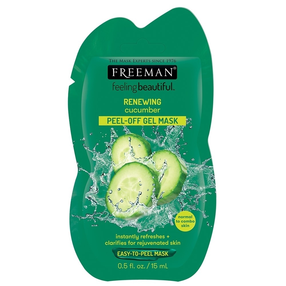 slide 1 of 1, Freeman Feeling Beautiful Facial Peel Off Gel Mask, Cucumber, 0.5 fl oz