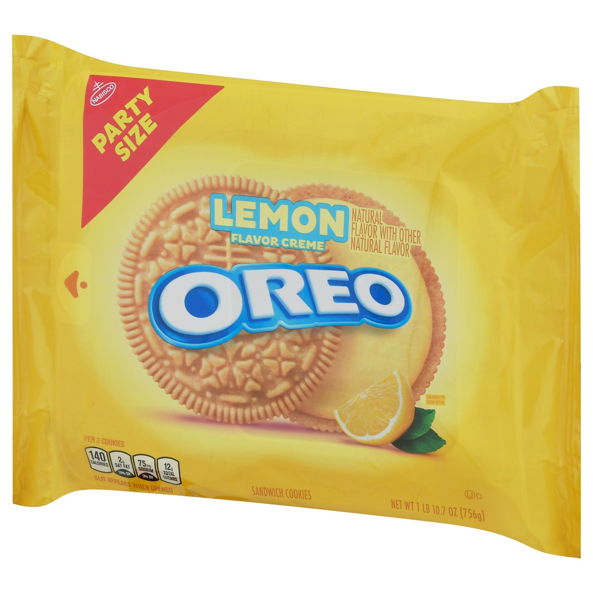 slide 5 of 11, OREO Lemon Creme Sandwich Cookies, Party Size, 26.7 oz, 26.7 oz