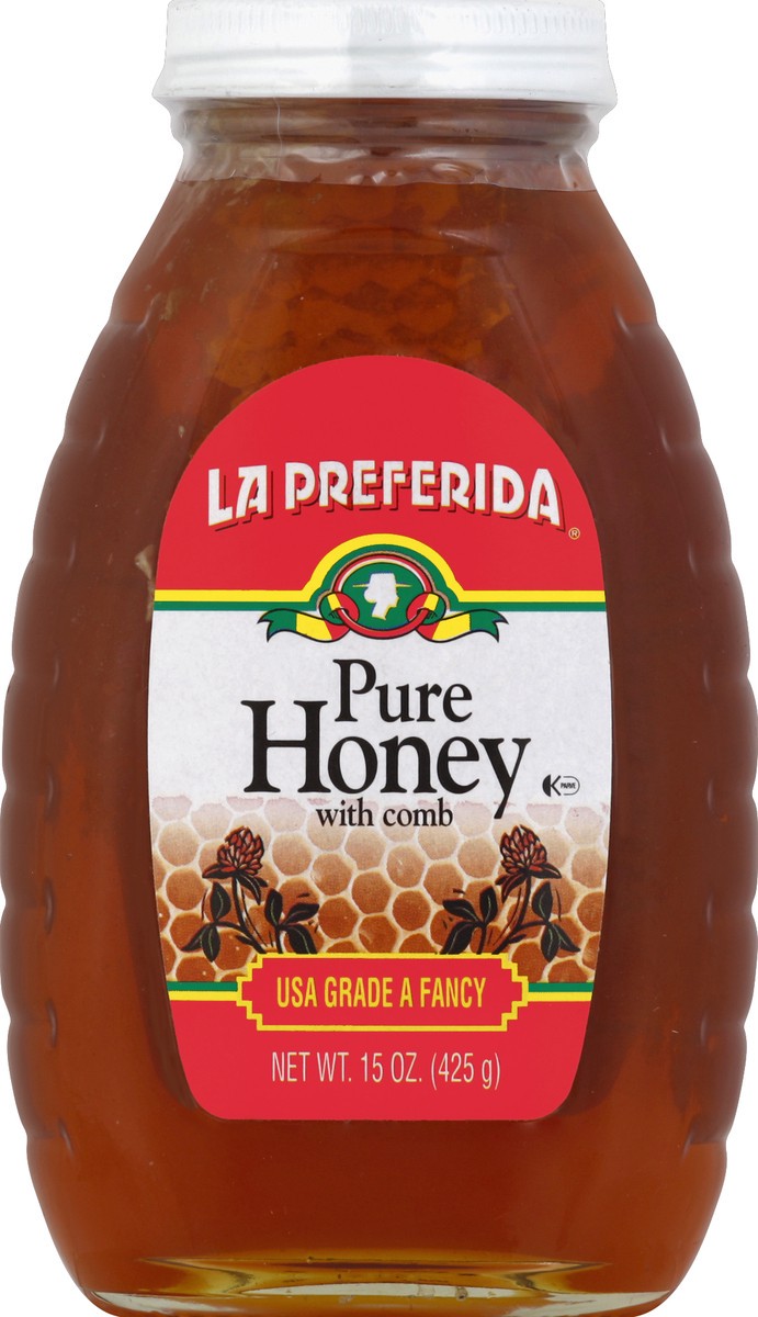 slide 2 of 2, La Preferida Pure Honey - 15 oz, 15 ct