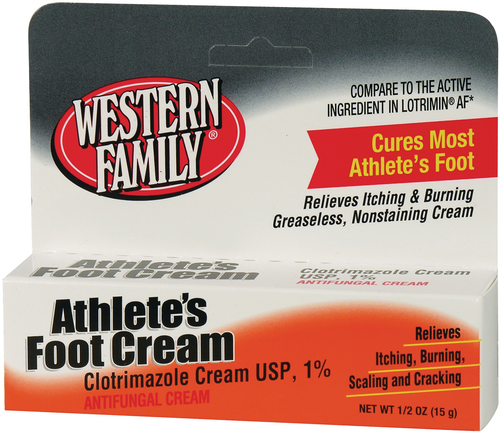 slide 1 of 1, Western Family Athlete Foot Cream, 0.5 oz