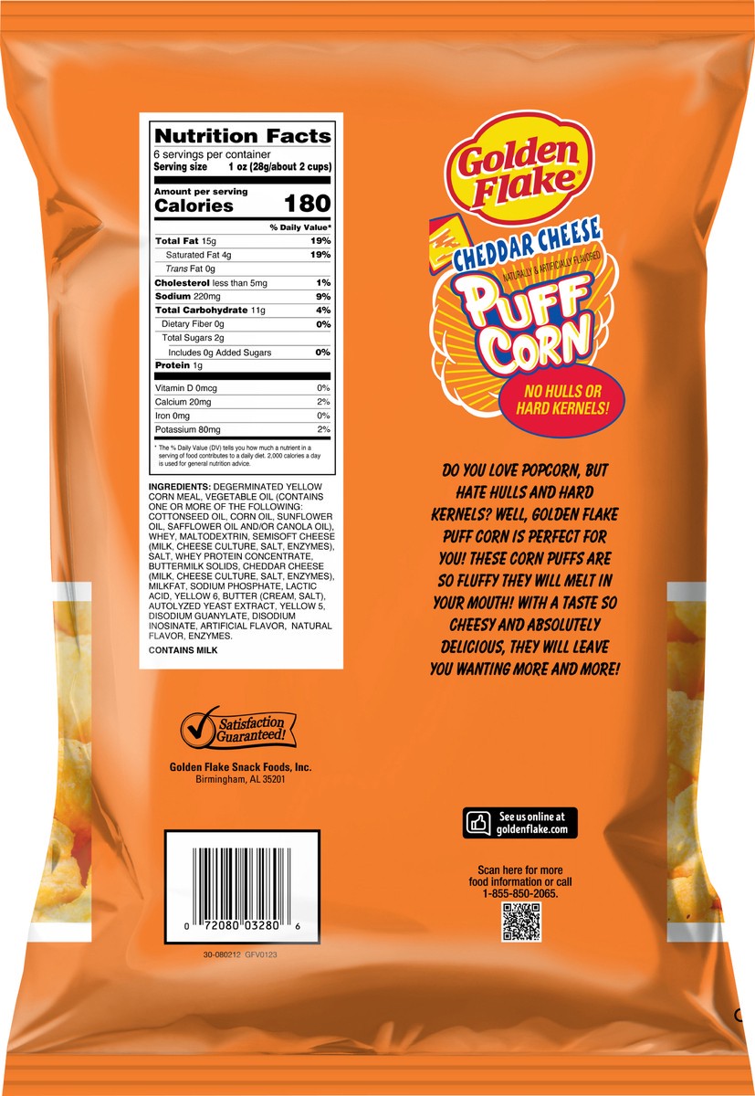 slide 4 of 7, Golden Flake Cheese Puff Corn, 6 oz