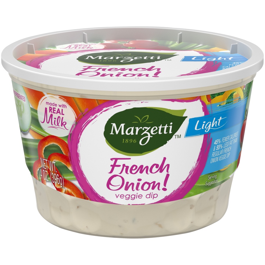 slide 1 of 8, Marzetti Light French Oniion Veggie Dip, 14 oz