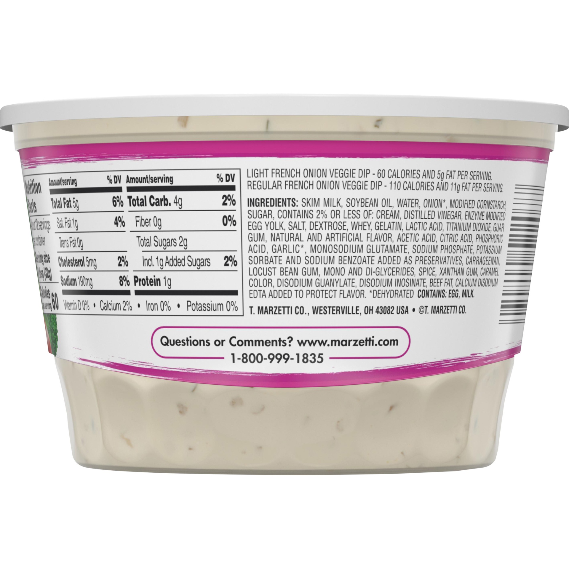 slide 6 of 8, Marzetti Light French Oniion Veggie Dip, 14 oz